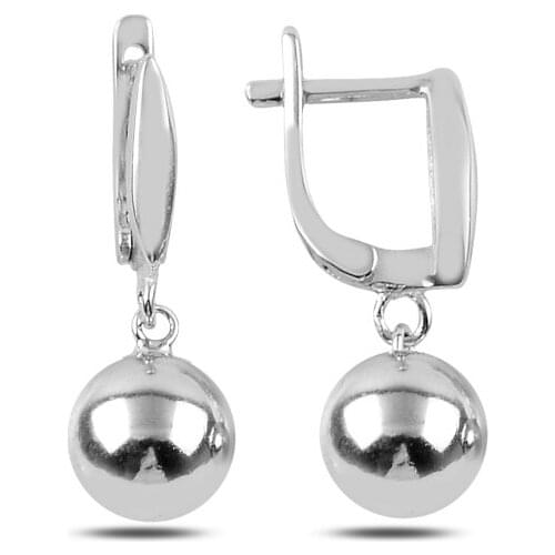 KUTAYDAN 10mm Dangle Ball Earrings 925 Sterling Silver