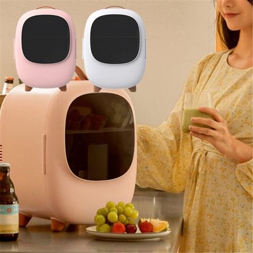 Makeup Fridge Mini 8L Refrigerator Energy-saving Car Dual Purpose 60W Skin Care Beauty Fridge Heat Preservation For Room