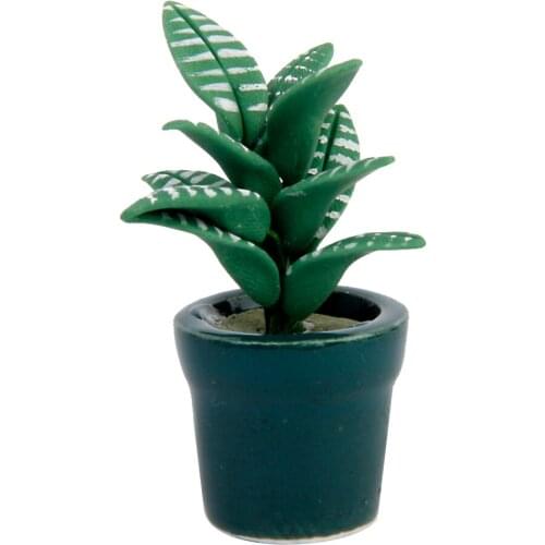 1/12 Green Plant In Pot Dollhouse Miniature Garden Accessory