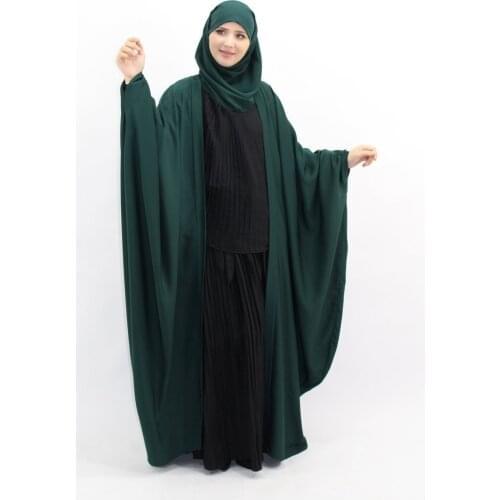 Ramadan Muslim Prayer Garment Women Abaya Bat Sleeve Djellaba Long Khaimr Hijabdress Dubai Turkey Islamic Clothing Cardigan Gown