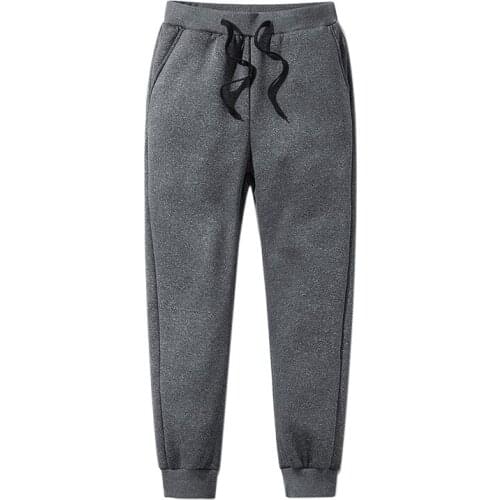 2020 Man‘s Winter Thermals Fleece Trousers Mens Thickened Fleece Lined Casual Sports Trousers For Autumn Pantalon Homme