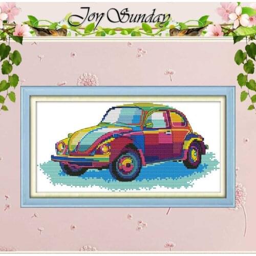 Colorful car cartoon patterns counted 11CT 14CT Cross Stitch Sets DIY Chinese Cross-stitch Kits Embroidery Needlework Home Decor