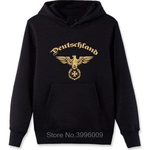Deutschland Germany Hoodie Golden Empire Eagle Cross hoody Men Funny Zipper Fleece Sweatshirts Coat Streetwear