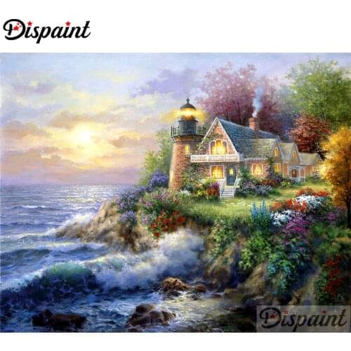 Dispaint Full Square/Round Drill 5D DIY Diamond Painting "House flower" Embroidery Cross Stitch 3D Home Decor A11071