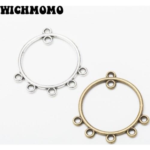 2020 New 10pieces/bag 30*29mm Zinc Alloy Rounds Connector Charms Linker DIY Components for Earrings Necklace Jewelry Making