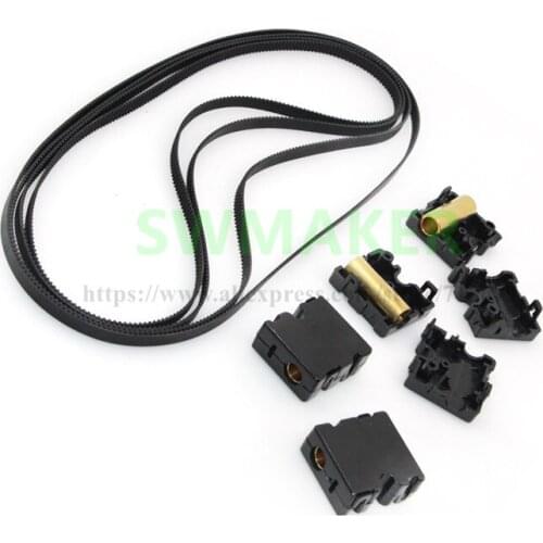 SWMAKER 4pcs/set UM2 Ultimaker2 3D printer GT2 610mm timing belt + DIY Original injection slider+ copper sleeve