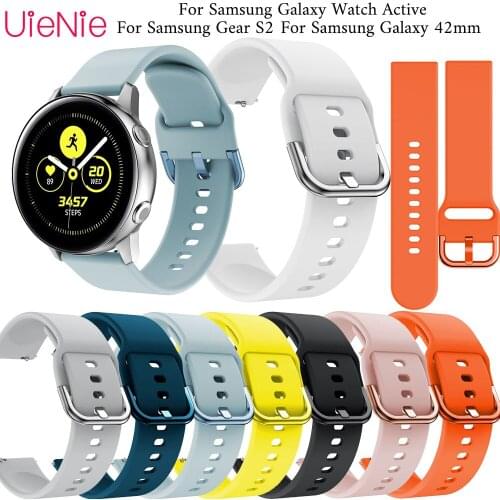 20mm silicone strap For Samsung Gear S2/Galaxy 42mm smart watch Quick release bracelet For Samsung Galaxy Watch Active band