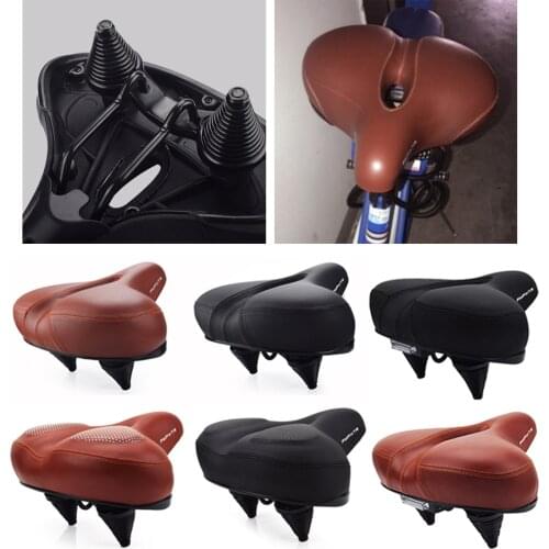 Extra Wide Bike Padded Seat Big Bum MTB Scooter Pad Saddle Dual Spring Silicone Gel Foam Pad Saddle Replacement
