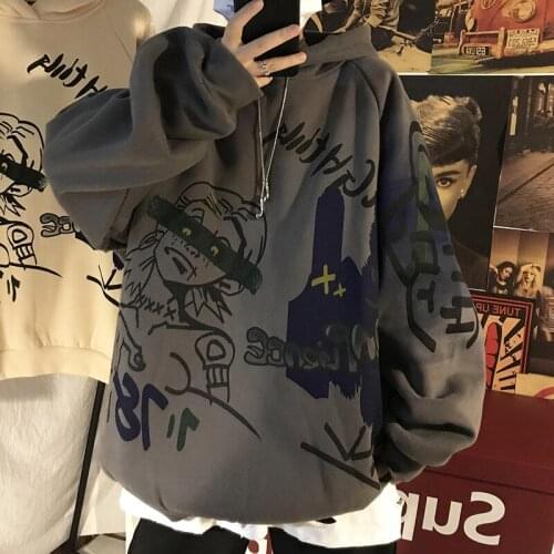Hip hop hoodies mens Chunqiu Harajuku hooded loose coat lil peep demon slayer plus size hoodies