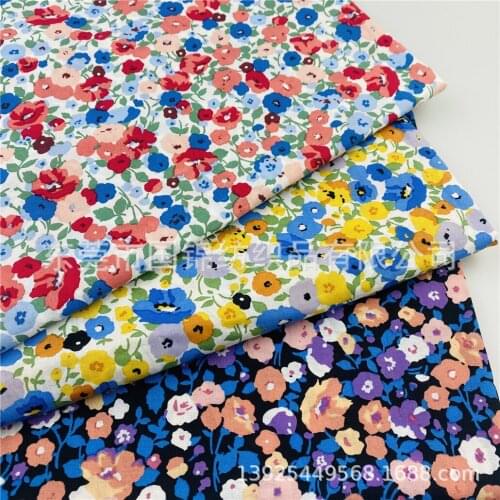 145x50cm 60s Spring and Summer New Fresh Cotton Printed Small Floral Pastoral Style Fabric, Making Childrens Dress Cloth