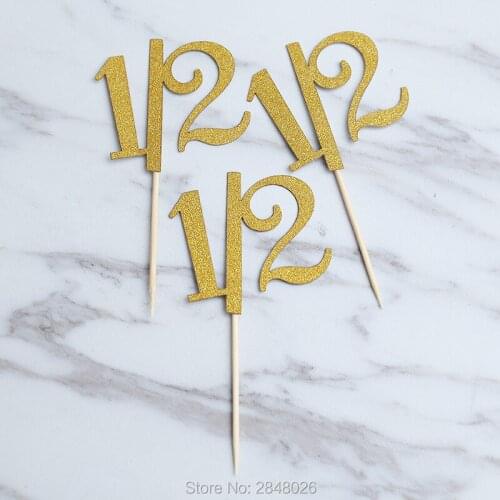 Half Birthday Cupcake Toppers - Half Birthday - 6 Month Cupcake Topper - 1/2 Birthday