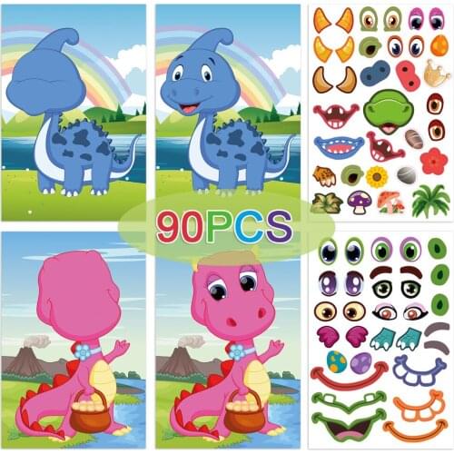 1 Set Dinosaur Party Favor Decoration Face Change Stickers baby Shower Souvenir Girl Boy Party Favor Gift Cute Giveaway