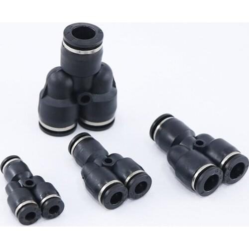 1pcs 3 Way Port Y Shape Air Pneumatic 4/6/8/10/12/16mm OD Hose Tube Push in Gas Plastic Pipe Fitting Connectors Quick Fittings