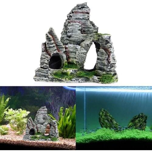 1 Pcs Resin Rockery Ornaments Aquarium Landscaping Accessories Fish Tank Decoration Artificial Mountain