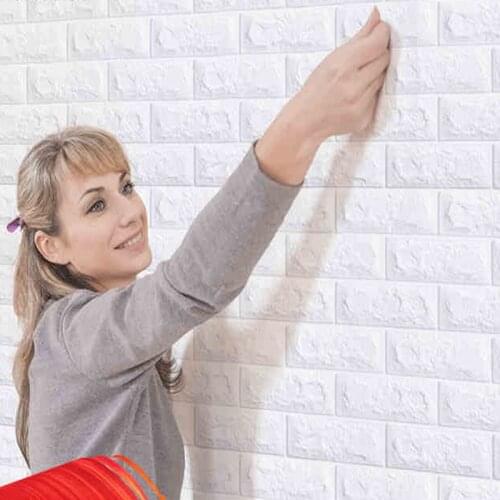 10pcs 3D Wallpaper Brick Wall Stickers Decor Foam Wall Covering Wall Sticker For Living Children Room Decoration DIY Background