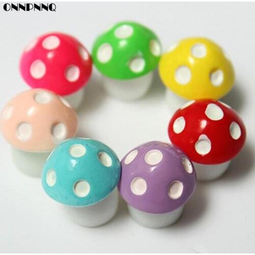 10pcs/ Lot Diy Cute Mini Garden Colorful Miniatur Resin Mushroom Miniature Garden Ecological Landscape Bottle Garden Decoration