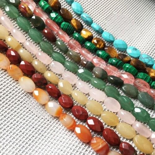 17Pcs Natural Stone Beads Section Cylindrical Semi-precious Loose Beads For Jewelry Making DIY Necklace Bracelet Accessory