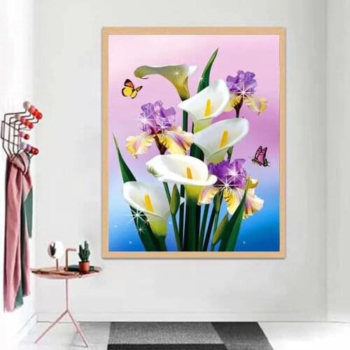 2021 New Diamond Painting Full Diamond Living Room Bedroom Flower Point Diamond Restaurant Cross Stitch Diamond Embroidery