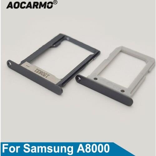 Aocarmo 1Set Sim Card MicroSD Holder Nano Sim Card Tray Slot For Samsung Galaxy A8000/A8 Replacement Part