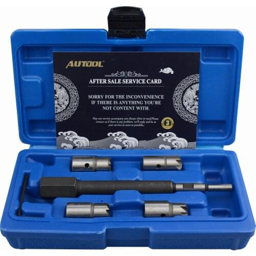 AUTOOL 5PCS Fuel Injector seat Cleaning kit Diesel Nozzle Reamer car Maintenance Tool For BMW Ford Fiat