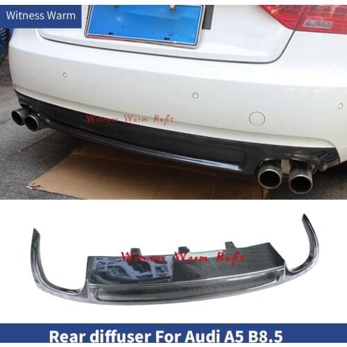 Car-Styling Carbon Fiber FRP Rear Bumper Diffuser Lip Spoiler S5 style for Audi A5 Sedan 4 door Standard 2012-2016