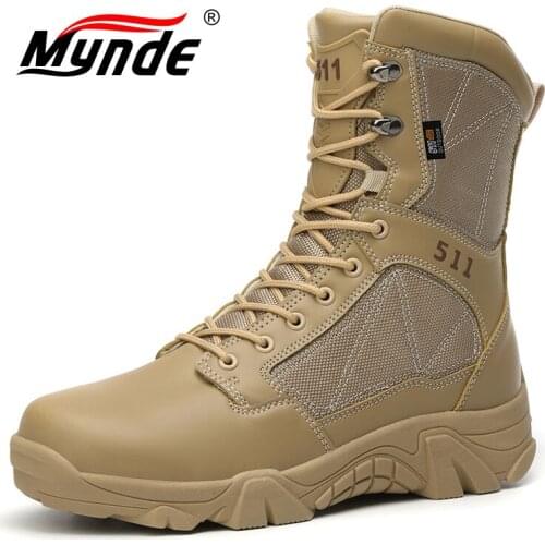 Brand Military Leather Boots Special Force Tactical Desert Combat Mens Boots Outdoor Waterproof Mens Boots Ankle Boots 39-47
