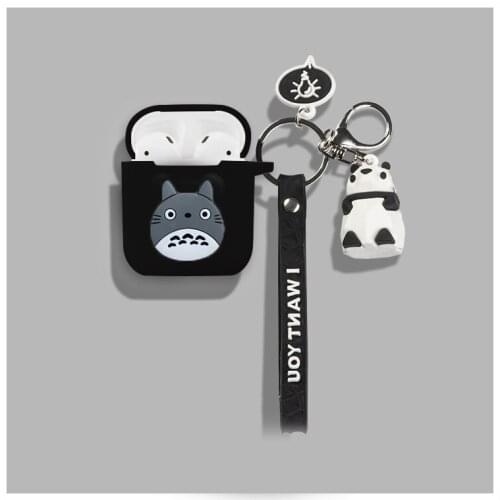 Case Pro 4 /Mini Pro 5 TWS I12 I10 I11 I13 I9s Wireless Bluetooth Earphone Case with keychain Panda Protect Cover silicone case