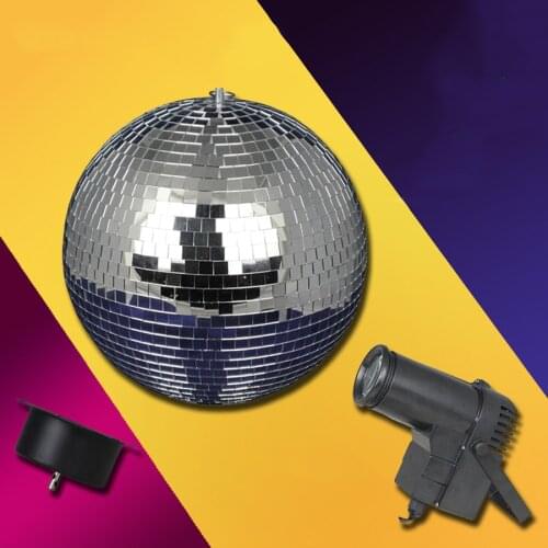 Dia25CM 30CM Glass Rotating Disco Mirror Ball Commercial Holiday Party Reflective Ball Hanging Disco Ball Stage Effect Light
