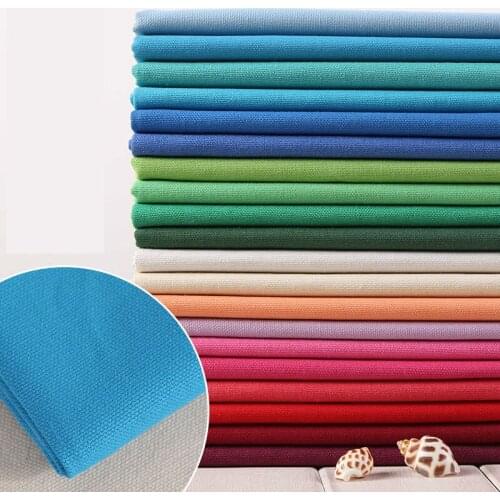 Cotton Linen Canvas Fabric Soft Breathable Comfortable Skin-friendly Solid Color Thickened Tablecloth Hug Sofa Fabrics