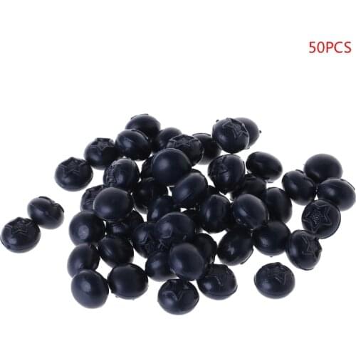 50pcs Lifelike Artificial Blueberry Plastic Fake Fruit Disply Home Party Decor