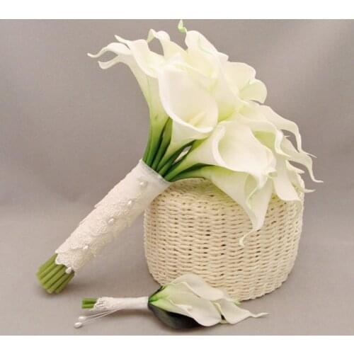 Pu artificial flower wedding flower bride holding flowers calla lily 30 bountyless