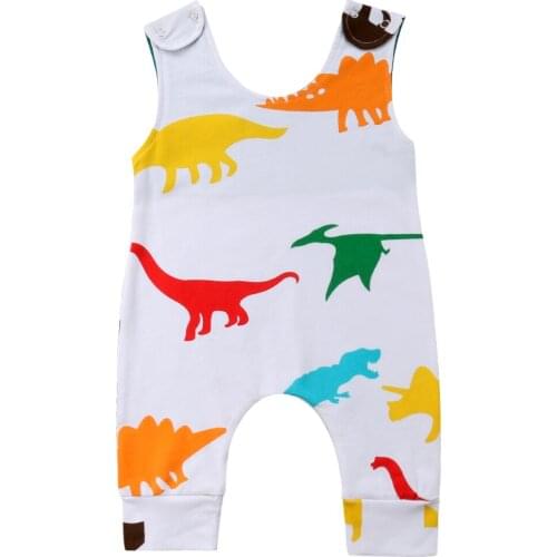 Newborn Toddler Baby Boy Girl Summer Sleeveless Dinosaur Romper Jumpsuit Infant Boys Girls Clothing