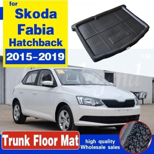 For Skoda Fabia NJ MK3 2015-2019 Hatchback Cargo Boot Tray Liner Luggage Rear Trunk Floor Mat Carpet Tray Waterproof Tailored