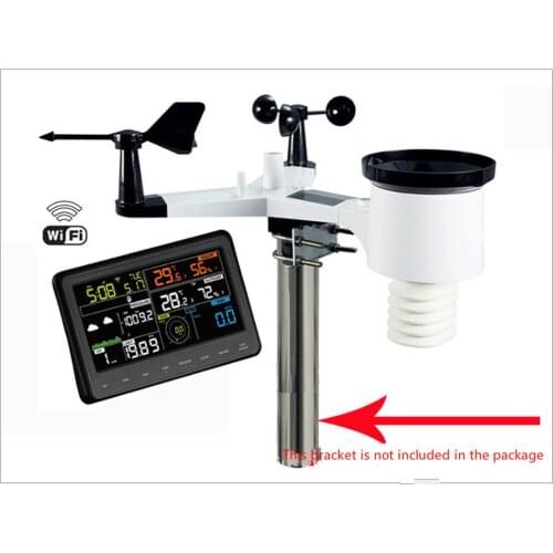 Weather station alarm clock for rainfall temperature humidity solar radiation digital wireless forecast instrument black sensor