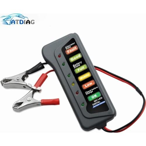 Mini 12V Car Battery Tester Digital Alternator Tester 6 LED Lights Display Car Diagnostic Tool Auto Battery Tester For Car