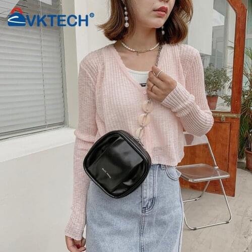 Fashion Women PU Leather Square Solid Color Shoulder Crossbody Messenger Bag Ladies Casual Chain Small Purse Handbags