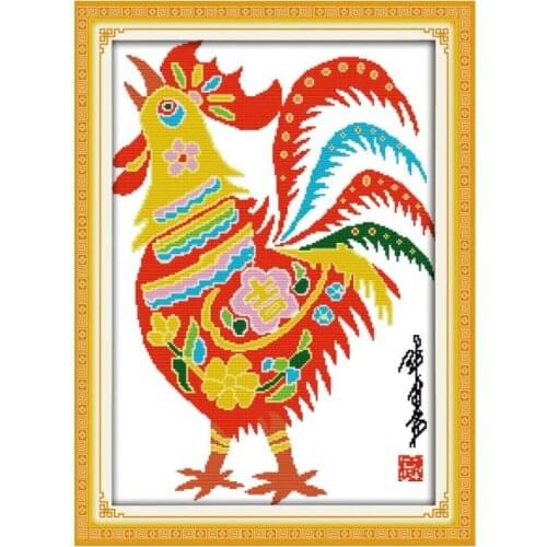 Paper cutting big rooster cross stitch kit 14ct 11ct pre stamped canvas cross stitching embroidery DIY handmade needlework