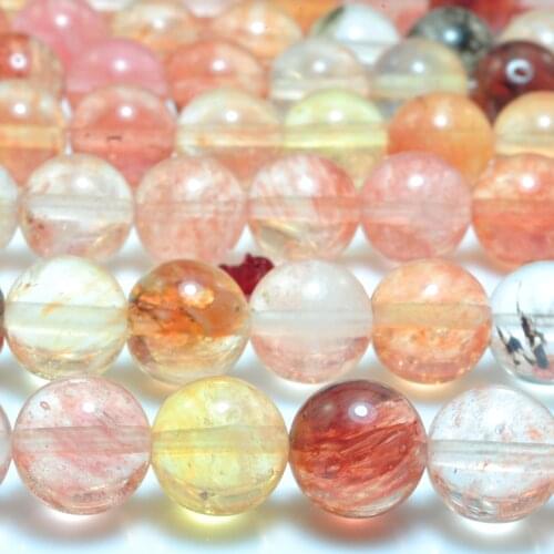 Natural Cherry Quartz Smooth Round Loose Beads Wholesale Gemstones Semi Precious Stones for Jewelry Making Diy Bracelet Necklace