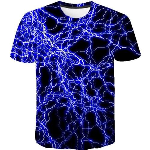 New Summer 3D Printed T Shirt Lightning Boy Girl Kids Fashion Streetwear Men Women Children Short Sleeve Cool Cotton Tops Tee