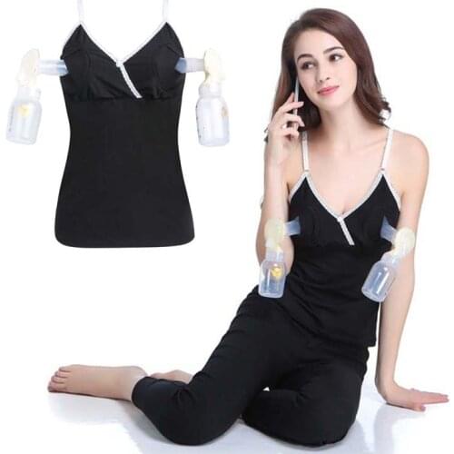 New Women Hands-Free Maternity Breast Pump Bra Breastfeeding Nursing Bra Pumping Milk Bra Cotton