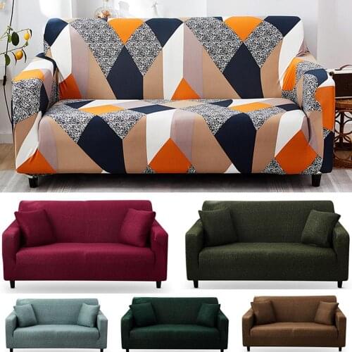 Pure Color Stretch Soft Couch Cover Anti-Slip Elastic Home Indoor Furniture Decor Sofa Slipcover for Living Room Office