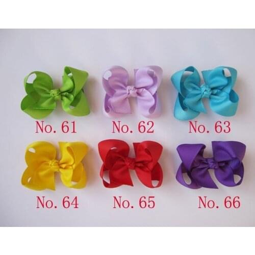 Wholesale - Girls' hair accessories 500pcs Baby Hair bow grosgrain ribbon bows hairband PURE COLORS DY