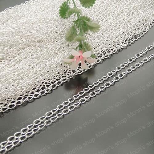 Wholesale Width 3.2mm Wire Thickness 0.6mm Silver color Iron Extended Twisted Chains DIY Jewelry findings 5 Meter (JM2721)