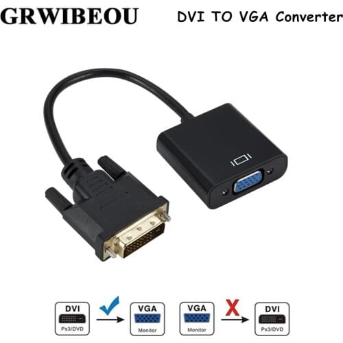 Full HD DVI To VGA Converter HD 1080P DVI Male 24+1 Pin To VGA Female Video Cable For HDTV PS3 PS4 PC Display DVI To VGA Adapter