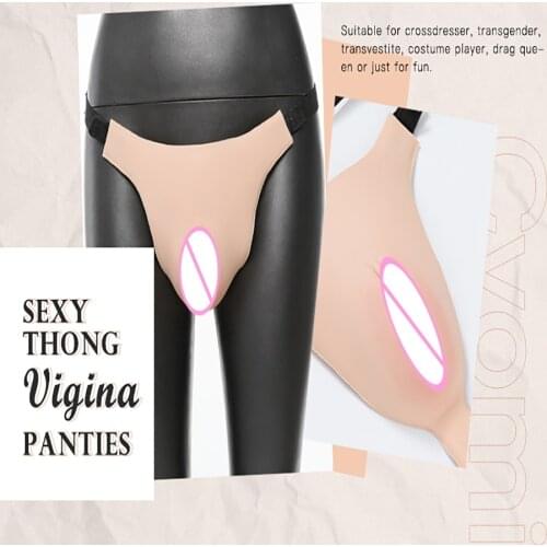 CYOMI 1G Realistic Silicone Sexy thongs crossdresser vagina Panties with catheter for peeing Underwear for Men Drag Queen