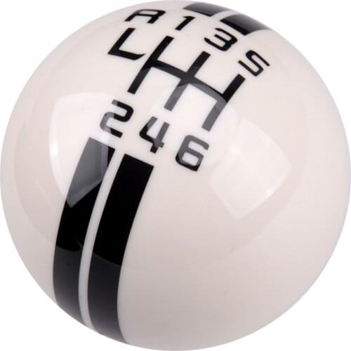 6 Speed White Car Manual Gear Shift Knob Ball Replacement Fit for Ford Mustang Shelby GT 500 Cobra MT