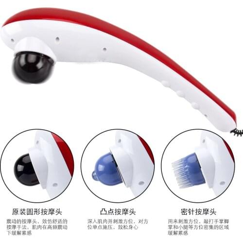 Handheld Electric Cervical Vertebra Electronic Massager Full Body Vibrate Massage Head Stress Release Dolphin Massageador