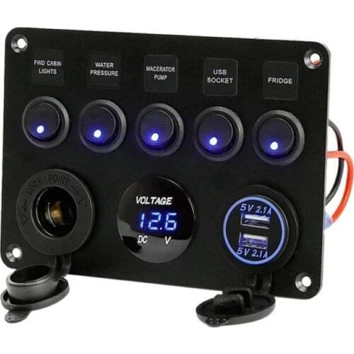 Supply Car Yacht Ship Refitted Voltmeter Hao Remit The 12 V Power Outlet 5 12 To 24 Switch Panel
