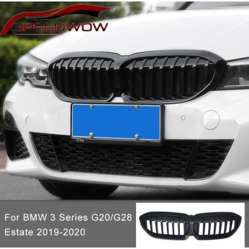 SPEEDWOW For BMW 3 Series G20 G28 2019 2020 Car Front Kidney Grilles ABS Racing Grills Car Exterior Accessorie Gloss Matte Black