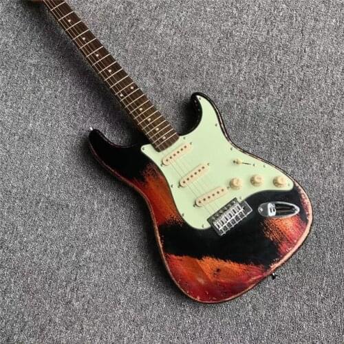 Stock, antique, old electric guitar, color, real photos, free shipping, can be customized according to the requirements